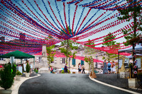 Main Stree and Bunting at the 2014 Felibree - Verteillac, France